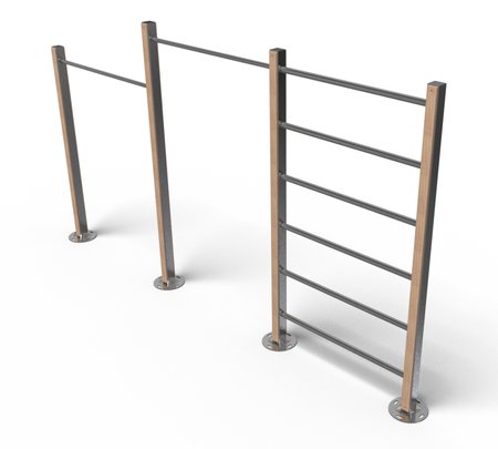 Double Bars with Climbing Bar