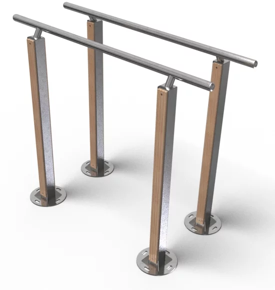 RVS-hout parallel bars