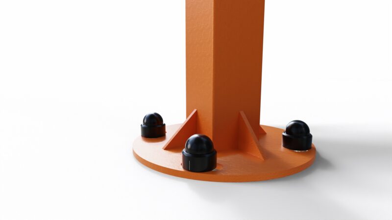 Calisthenics toestel met voetplaten voor stabiele montage op betonplaat of betonpoeren