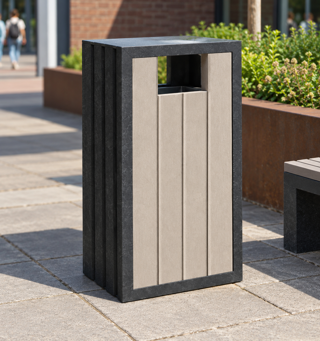 Afvalbak Jupiter 3 Buitenafvalbak Jupiter 70 liter van gerecycled kunststof van topmerk Govaplast