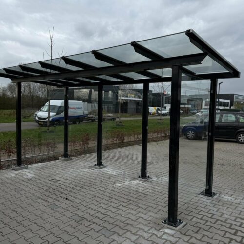 Fietsoverkapping Model City 53 Fietsoverkapping City met volbad verzinkt en gepoedercoat stalen frame RAL 9005