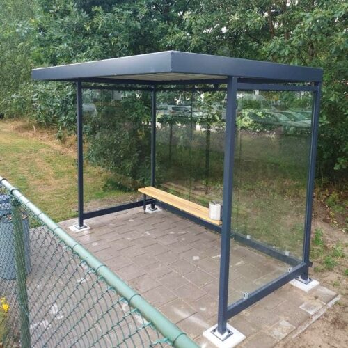 Rookabri model Palermo 59 Rokersoverkapping Palermo met glazen wanden voor ca 5 personen in openbare ruimte