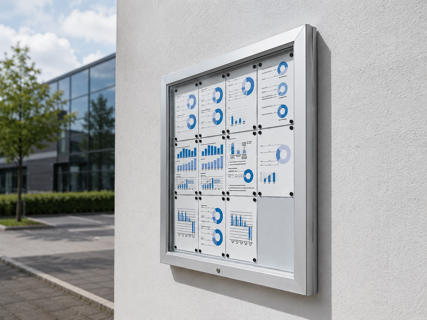 Informatiebord Nova 2 Aluminium informatiebord wandmodel aan muur gemonteerd