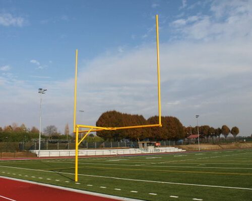 Topsegment Football goal, model Detroit. Hier afgebeeld in het geel. Afmeting 9,14×5,63 meter