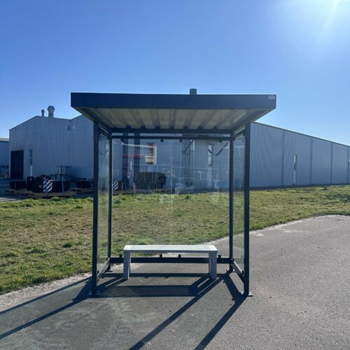 Rookoverkapping - automaat overkapping Palermo 9 Rookoverkapping Palermo 2 meter met zitbank, 8 mm ESG veiligheidsglas en coating in RAL-kleur naar keuze
