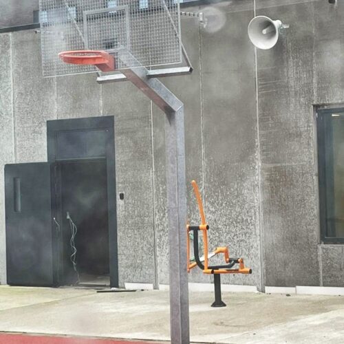 Basketbalpaal Heavy compleet 43 Onze antivandaal basketbalhal in de nieuwe penitentiaire inrichting in Brussel