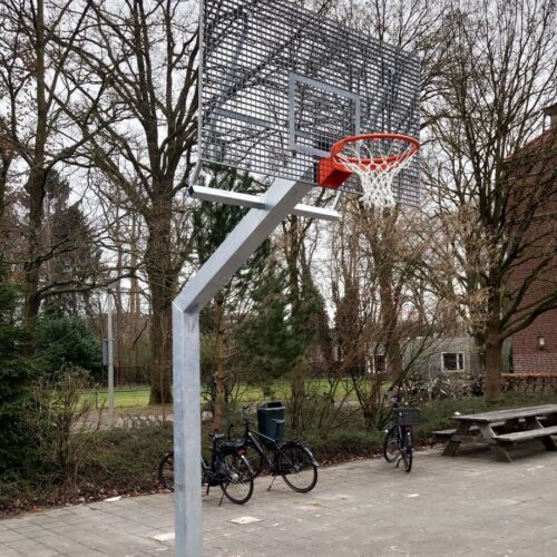 Basketbalpaal Heavy compleet 51 De ultieme duurzaamheid, basketbalpaal Heavy met rooster basketbalbord in wedstrijdformaat