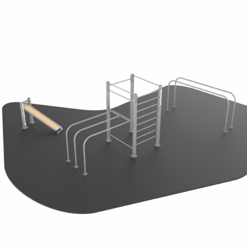 Calisthenics toestel Petum 74 Calisthenics toestel Petum+ met sit-up bank en parallel bars