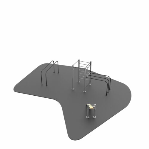 Calisthenics toestel Petum 77 Calisthenics toestel Petum+ met sit-up bank en parallel bars