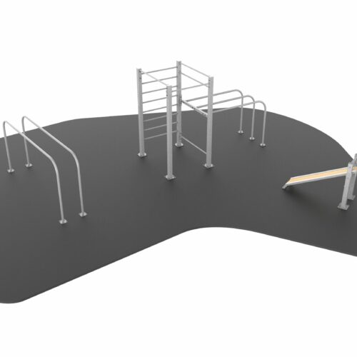 Calisthenics toestel Petum 75 Calisthenics toestel Petum+ met sit-up bank en parallel bars