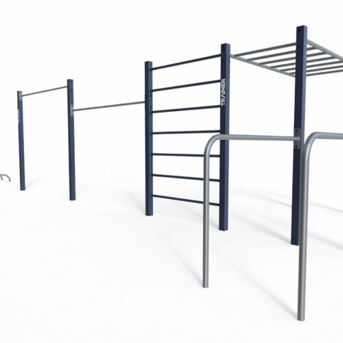 Calisthenics Park model SWN 12 is een uitgebreid en robuust street workout toestel, ideaal voor grotere sportparken