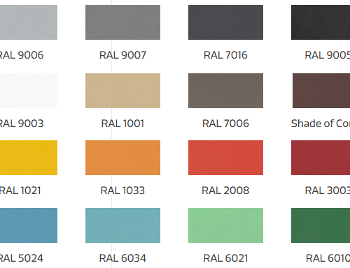 Zitelementen Penta 17 De leverbare ral kleuren.