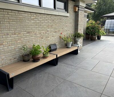 Kunststof parkbanken model Prisma 23 Deze prachtige 360cm uitvoering, leuk voor in uw tuin!