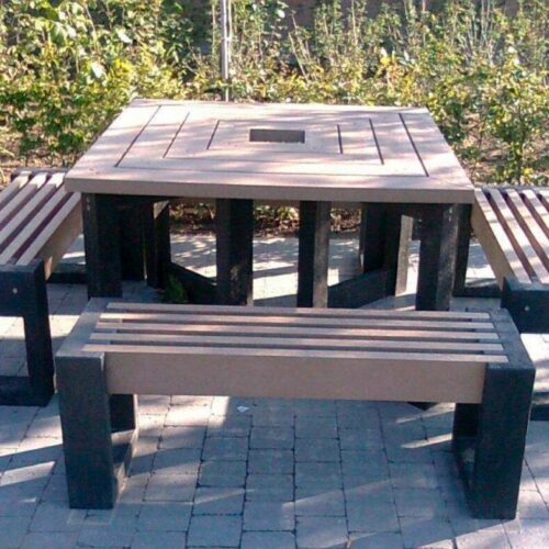 Massief kunststof picknickset op schoolplein model Canvas