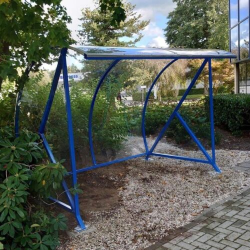 Rookoverkapping - rookabri BF1000 132 Gecoat in een fraaie blauwe ral kleur, onze rookabri BF1000, lengte 3 meter.