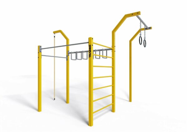 De Calisthenics SWN07 toestellen zijn modulair uitbreidbaar en geschikt voor gebruikers van 140 cm tot 150 kg.