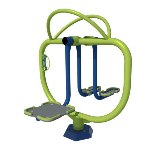 Met zijn tweeën tegelijk op dit leuke kinder fitnesstoestel voor uw school- en speelplein. Bewegen is gezond.