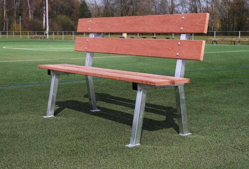 Sportbank Bibi is ook met rugleuning leverbaar. Lengte 200cm of 300cm.