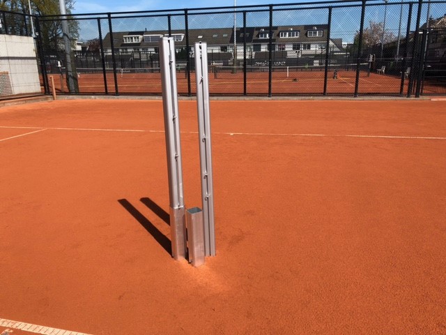 Aluminium netpalen Koker-model Export 1 Tennisnetpalen aluminium voor buiten