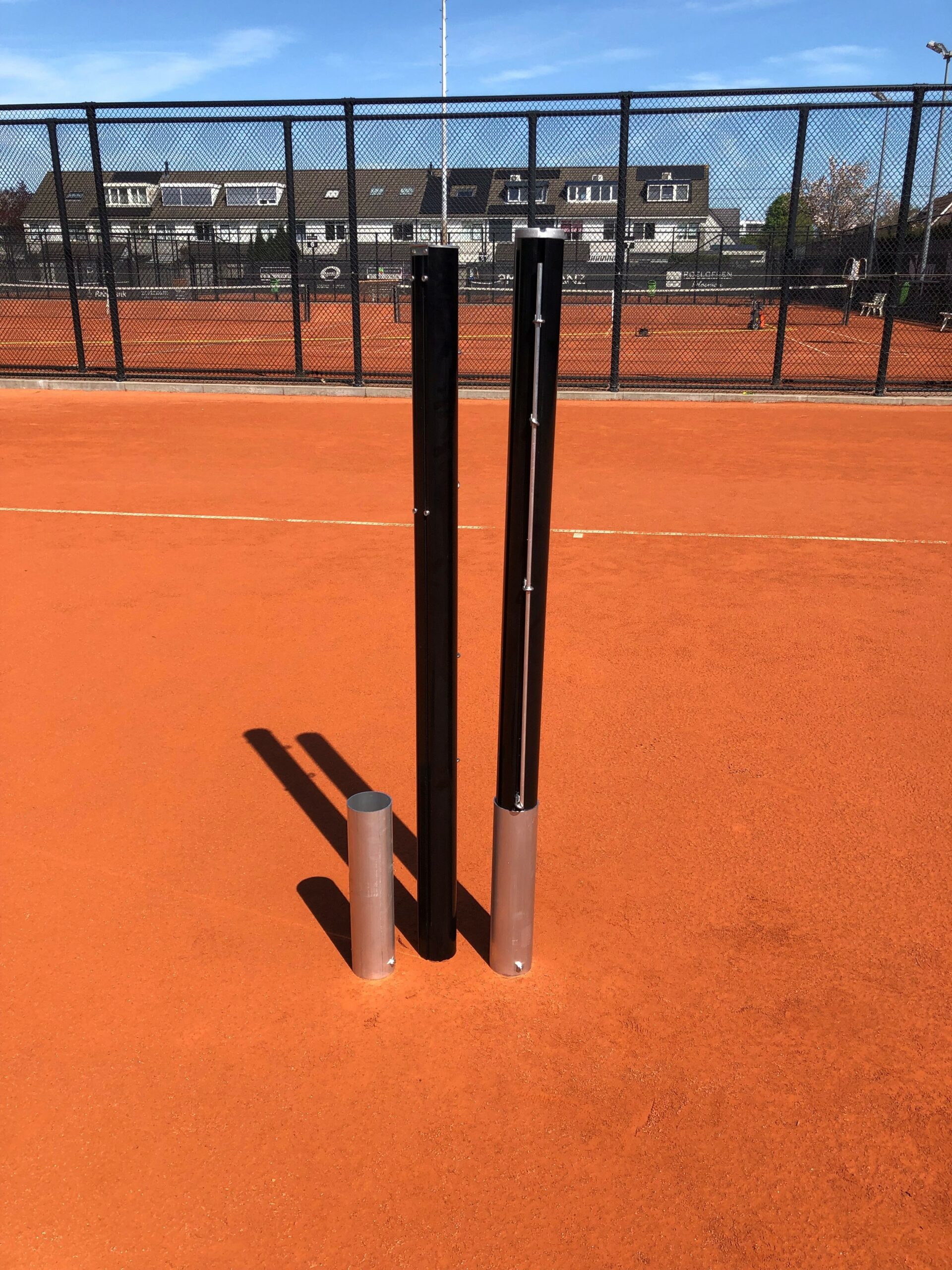 Aluminium netpalen Koker-model Export 4 Professionele netpalen voor tennis