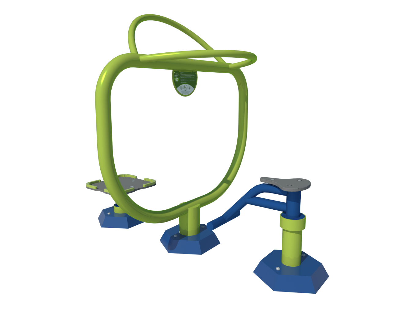 kinderfitnesstoestel de Twisters 1 Degelijk en duurzaam buiten fitnesstoestel, eenvoudige montage. Staand en zittend te gebruiken.