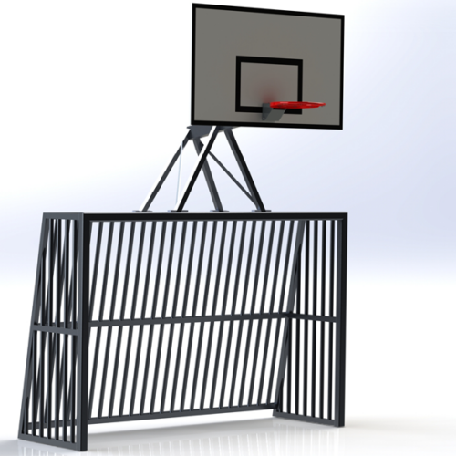 Antivandalen voetbaldoel VD200 3 x 2m 24 Voetbaldoel model VD200 uitgevoerd met basketbalbord.