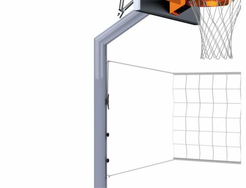 Basketbalpaal aluminium 3 Een degelijk en duurzaam spanschuifsysteem zorgt voor een eenvoudige netbevestiging aan deze basketbalpaal