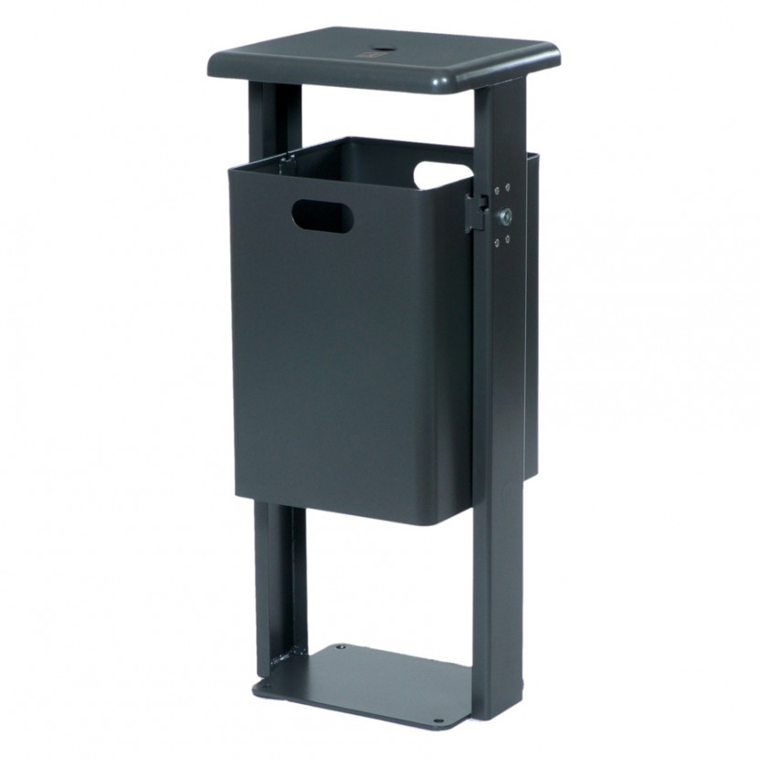Buitenafvalbak Cubix Luxe 3 Afvalbak Cubix. Vrijstaand. Op de afbeelding de antraciet gecoate uitvoering.