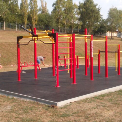 Calisthenics toestel Petum 48 De bootcamp c.q. outdoor fitness stations van Revolution. De mogelijkheden zijn legio
