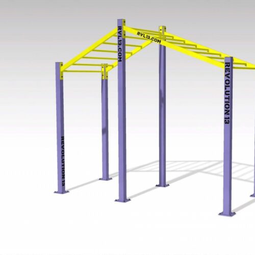 Buitenfitness station Monkey Bars. In diverse kleuren en kleuren-combinaties leverbaar.