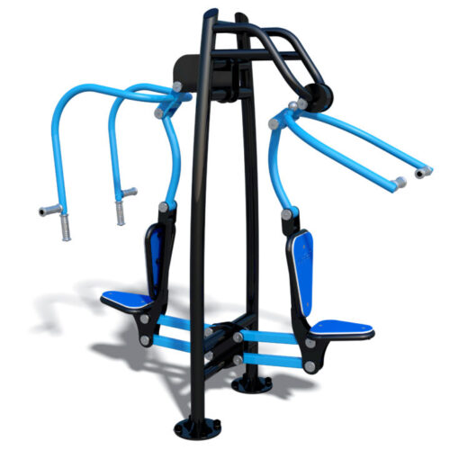Chest Press en Pull Down Combo. Een ideaal buitenfitness toestel voor de openbare en semi-openbare ruimtes