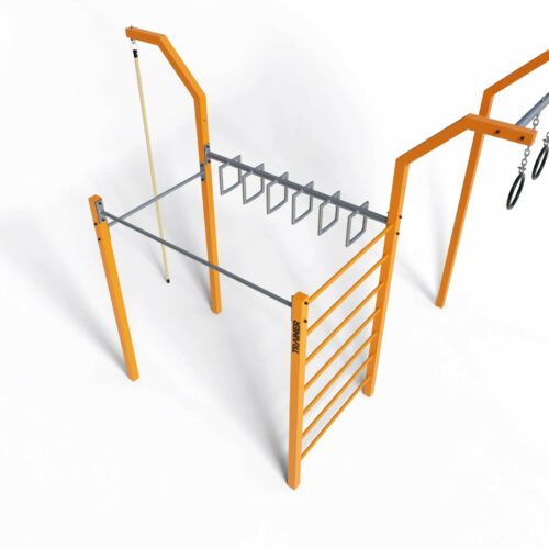 Calisthenicstoestel SWN07 4 Het veelzijdige Calisthenics Park SWN07 is ontworpen voor veilige en intensieve street workout oefeningen in de buitenlucht.