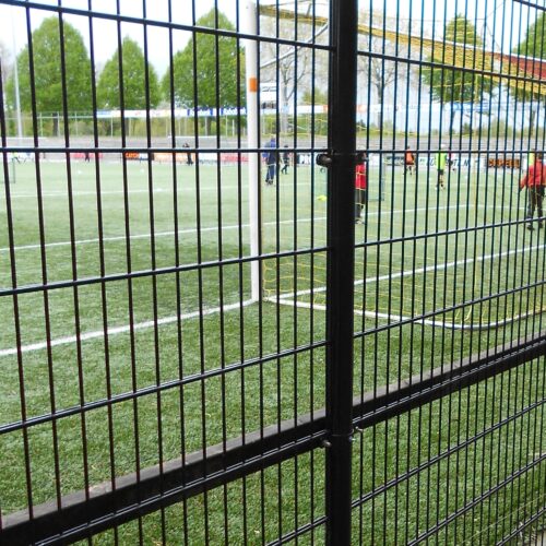 Dubbelstaafmat hekwerk 41 Wie voor kwaliteit gaat, kiest volbad verzinkte staalmatten 6-8-6 mm. Thermisch verzinkt na het lassen.