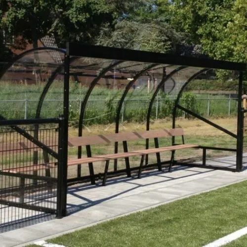 Aluminium voetbal dugout extra diep