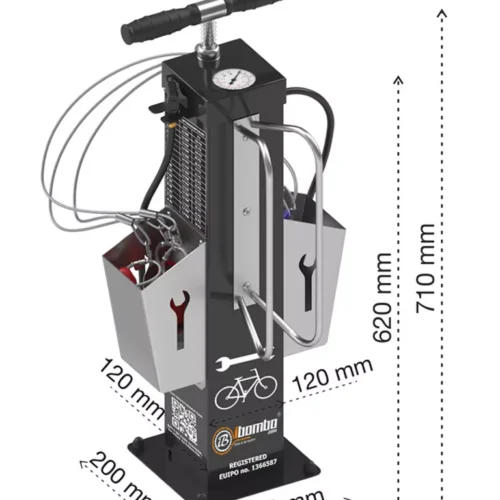 Fietsservicestation PRS-sV20 13 Handig en servicegericht. Fietservice-stations. Personaliseerbaar. Het servicestation voor fietsen bevat onder andere een kruiskopschroevendraaier, bandenlichters, een inbussleutelset en een verstelbare moersleutel.