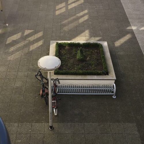 Design fietsenrek model Spirit Steel 34 Fietsenrek model Spirit Steel met 9 fietsplekken. Grijs gecoat
