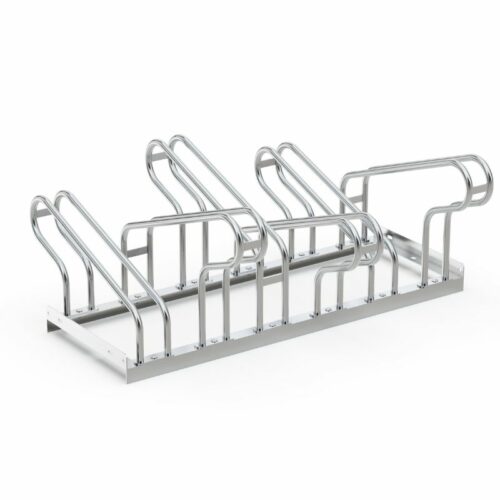 Fietsenrekken model FR1000 18 De tweezijdige uitvoering met 6 fietsplekken. Het voordelige fietsenrek voor de openbare ruimtes.