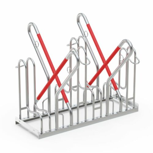 Fietsenrekken met slotbeugel model R45 20 Ook als tweezijdig fietsenrek leverbaar. Met deze volbad verzinkte fietsenrekken geniet u jarenlang van een roestvrije en onderhoudsarme parkeeroplossing, perfect voor elk type fiets en elke openbare locatie.