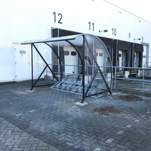 Fietsenrekken model FR1000 24 Fietsenrek FR1000 met 8 fietsplekken in onze fraaie en verrassend voordelige fietsoverkapping BF1000