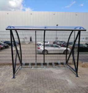 Fietsoverkapping voor 7 fietsen kleur zwart