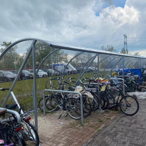 Fietsoverkapping BF1000 – Halfrond & Transparant 210 Fietsoverkapping met fietsnietjes