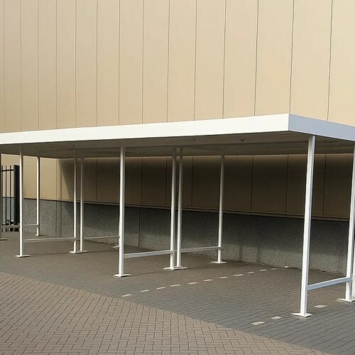 Fietsoverkapping Leipzig – Budgetvriendelijk & Schakelbaar 107 Fietsoverkapping kopen? Ideale multifunctionele fietsoverkappingen voor scholen, industrie en bedrijven. Diverse uitvoeringen mogelijk