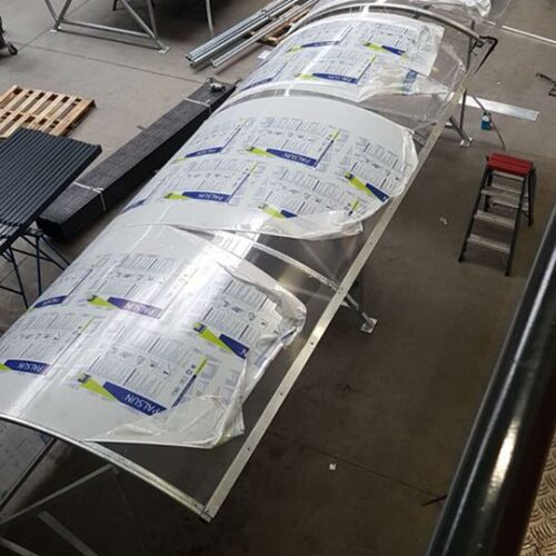 Rookoverkapping - rookabri BF1000 103 De productie van onze BF1000 overkappingen in volle gang.