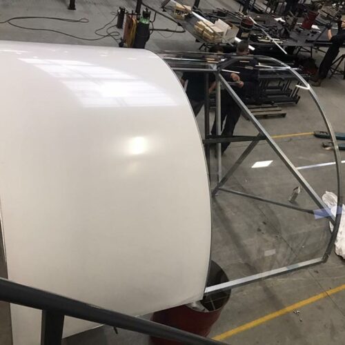 Rookoverkapping - rookabri BF1000 105 Een kijkje in de werkplaats. De productie van onze rijwieloverkapping BF1000