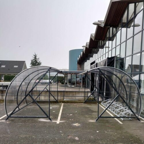 Fietsoverkapping BF1000 – Halfrond & Transparant 206 Overdekte fietsenstallingen met transparante kap