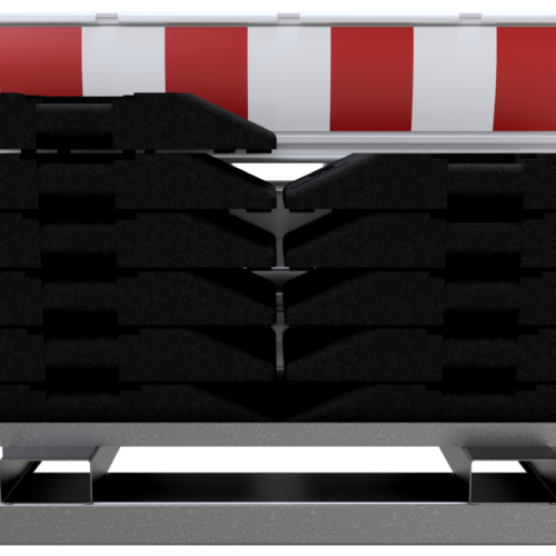 Voordeel-Set Veiligheidshekken 1 – complete set met 10 Euro 3 hekken en rode reflecterende folie, ideaal voor werkzones en evenementen.