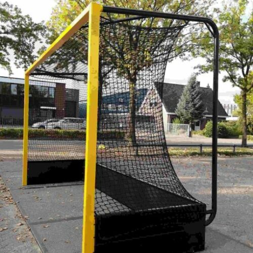 Topmodel aluminium hockeydoel met zwart knooploos PP-doelnet