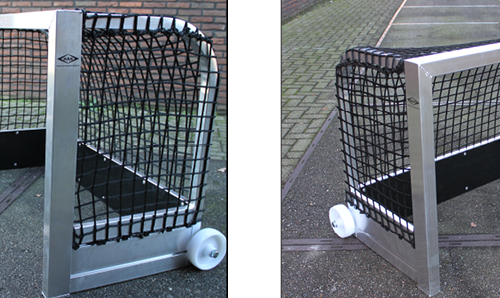 Mini hockeydoelen 52 Hockeydoeltjes uitgevoerd met transportwielen, u kunt u mini hockeydoelen dan zeer eenvoudig opbergen.