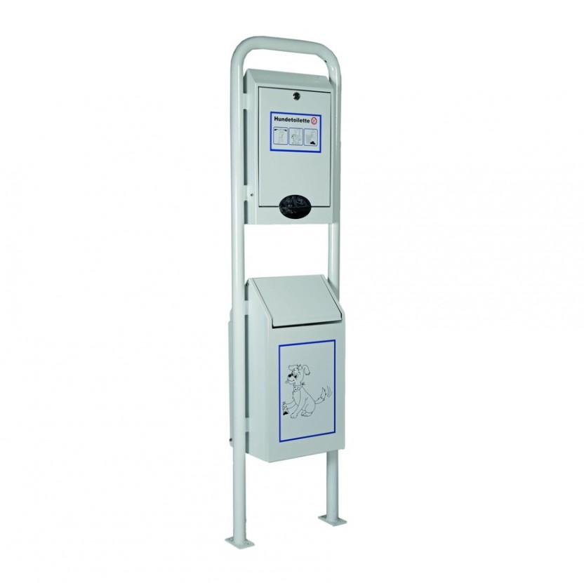 Hondenpoep bak en zakdispencer 1 Hondentoilet. Compleet met opvangbak en zak-dispencer. Ideaal voor camping en recreatiepark.