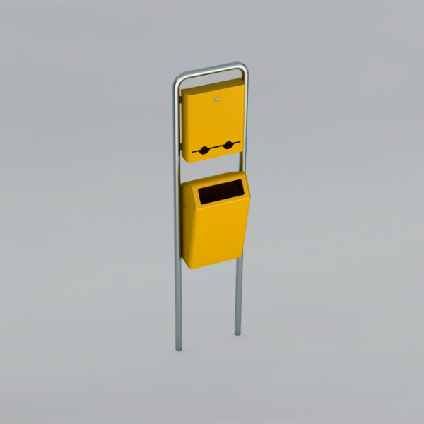 Hondenpoepdispencer model Bima 1 De bekende buiten afvalbak uit de openbare ruimte. Nu als hondentoilet model Bima. Ideaal voor op de camping en recreatiepark.